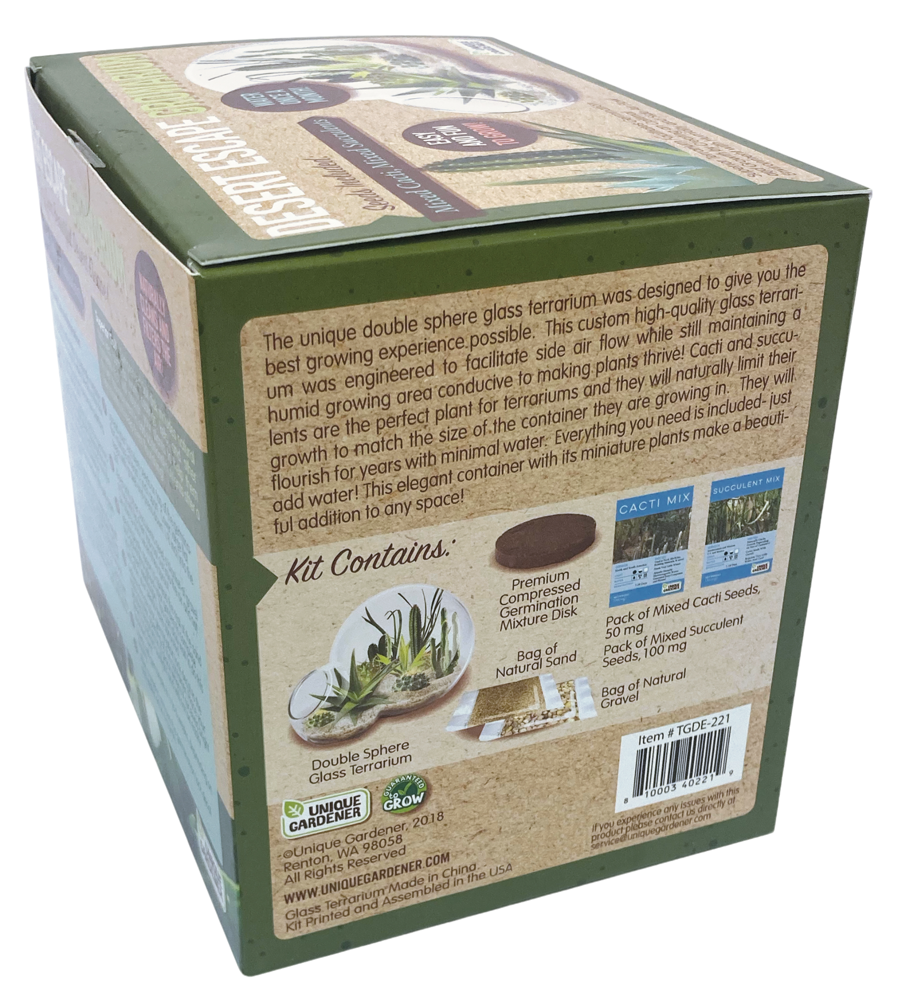 Desert Escape Growarium Succulent and Cacti Seed Terrarium Kit